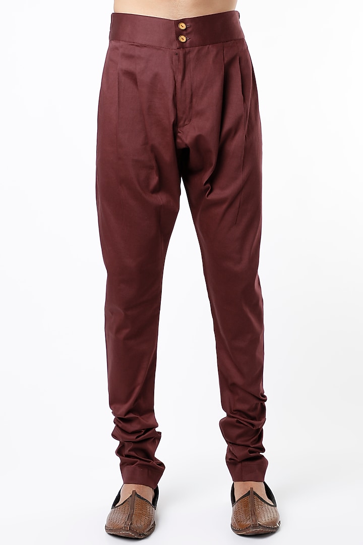 Maroon Embroidered Layered Kurta Set by Kudrat Couture at Pernia's Pop Up Shop