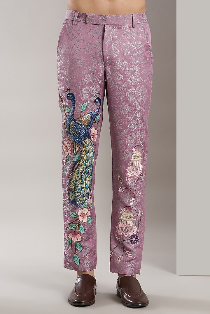 Mauve Hand Painted Pants by Kudrat Couture at Pernia's Pop Up Shop