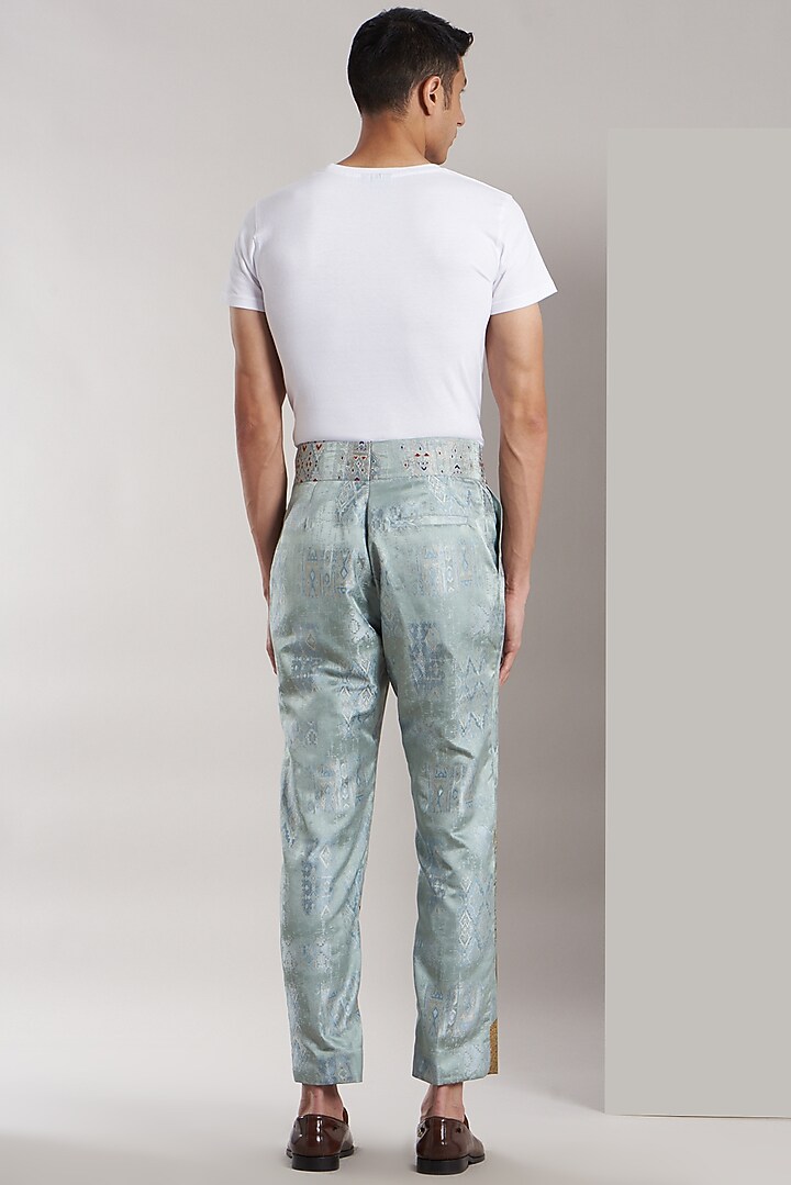 Sky Blue Hand Painted Pants by Kudrat Couture at Pernia's Pop Up Shop