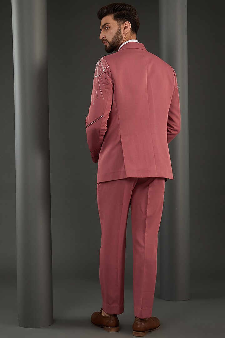 Rose Imported Italian Resham Embroidered Blazer Set by Kudrat Couture at Pernia's Pop Up Shop