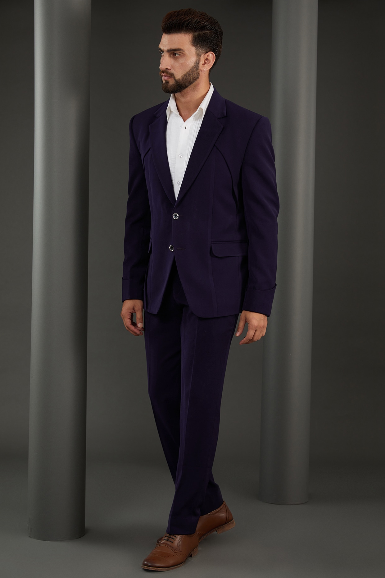 Suit trousers Straight Fit - Purple - Men | H&M