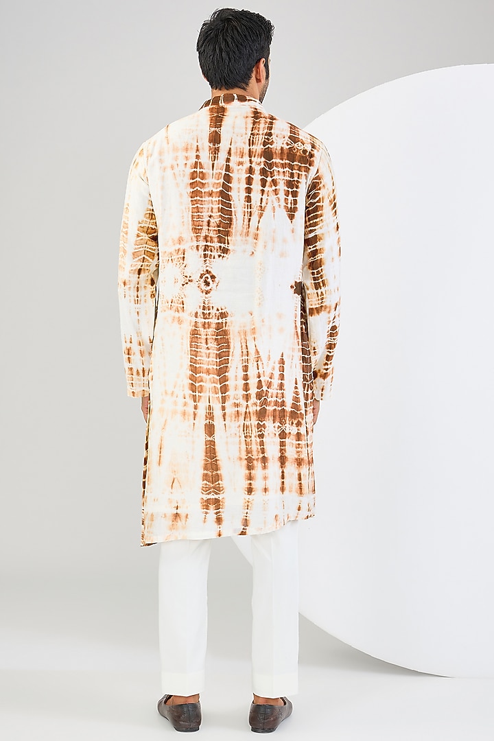 Brown Chanderi Silk Anchor Embroidered Nehru Jacket Set by Kudrat Couture at Pernia's Pop Up Shop