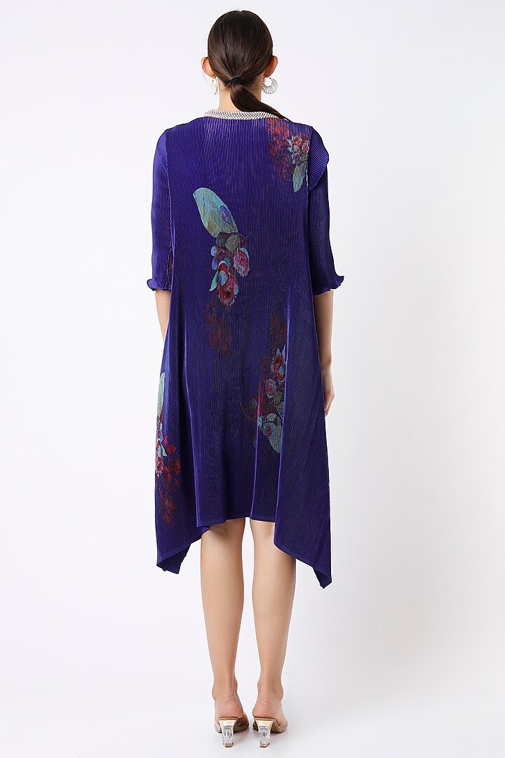 Purple Printed Kaftan by Kiran Uttam Ghosh at Pernia's Pop Up Shop