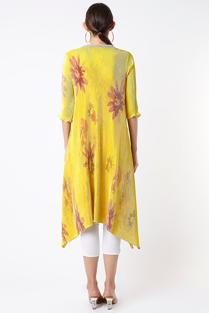 Yellow Digital Printed Kaftan by Kiran Uttam Ghosh at Pernia's Pop Up Shop