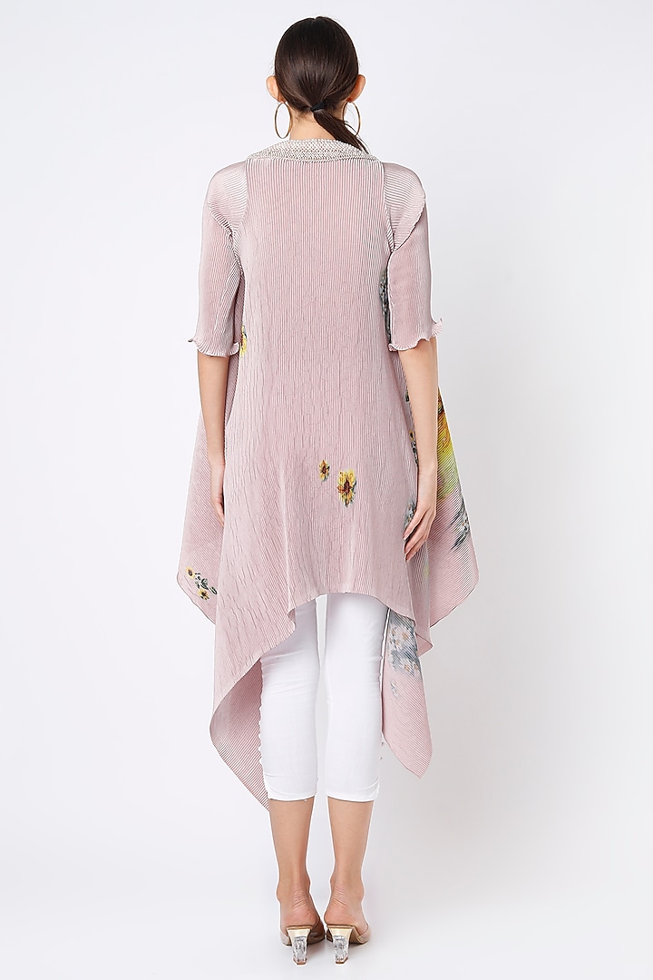 Salmon Pink Digital Printed Wrapped Kurta by Kiran Uttam Ghosh at Pernia's Pop Up Shop