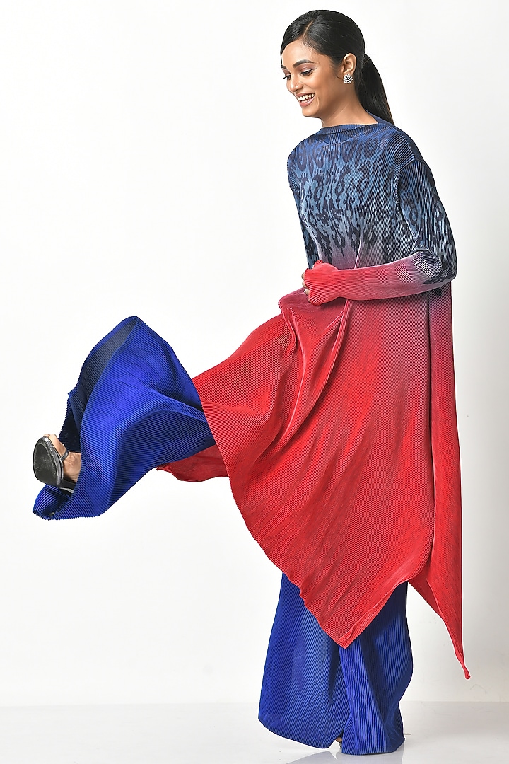 Indigo Wide-Legged Trousers by Kiran Uttam Ghosh at Pernia's Pop Up Shop