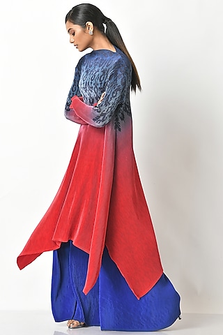 Indigo Wide-Legged Trousers by Kiran Uttam Ghosh