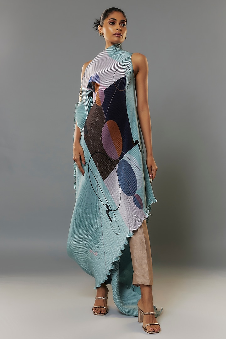 Silver Tweed Woven Pants by Kiran Uttam Ghosh at Pernia's Pop Up Shop