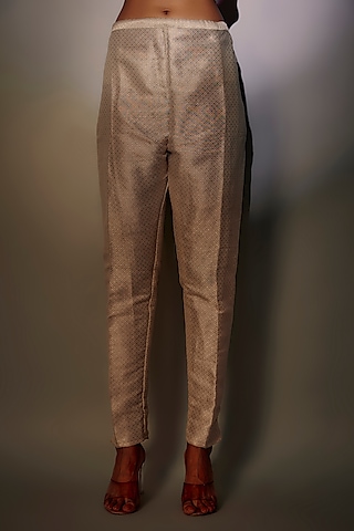 Silver Tweed Trousers by Kiran Uttam Ghosh