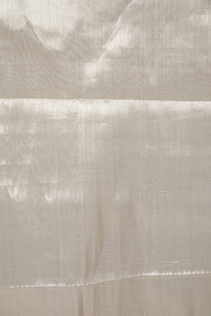 Peach Pearl Embroidered Pleated Wedding Saree by Kiran Uttam Ghosh at Pernia's Pop Up Shop