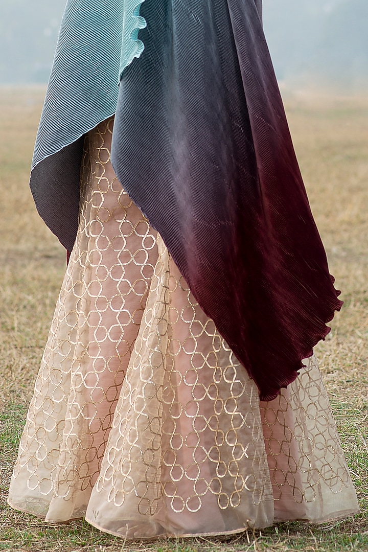 Sky Blue Shaded Printed Wrap by Kiran Uttam Ghosh at Pernia's Pop Up Shop