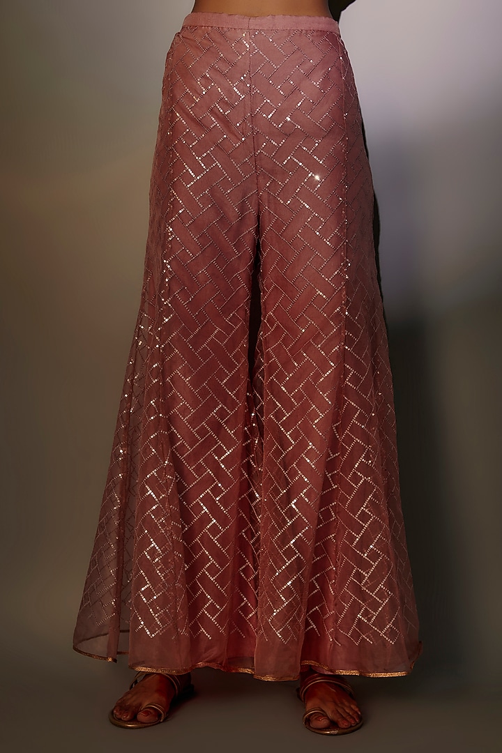 Yellow & Grey Pleated Polyester Angrakha Kurta Set by Kiran Uttam Ghosh at Pernia's Pop Up Shop