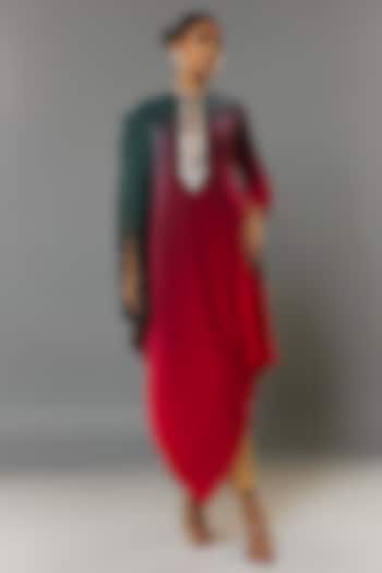 Gold Tweed Woven Pants by Kiran Uttam Ghosh at Pernia's Pop Up Shop