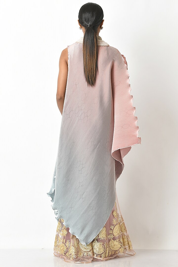 Salmon & Mint Ombre Vacation Dress by Kiran Uttam Ghosh at Pernia's Pop Up Shop