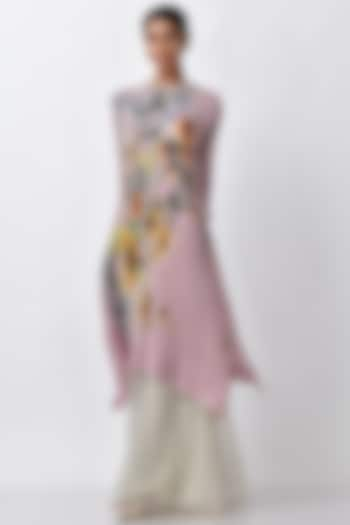 Purple Polyester Printed Kaftan Dress by Kiran Uttam Ghosh at Pernia's Pop Up Shop