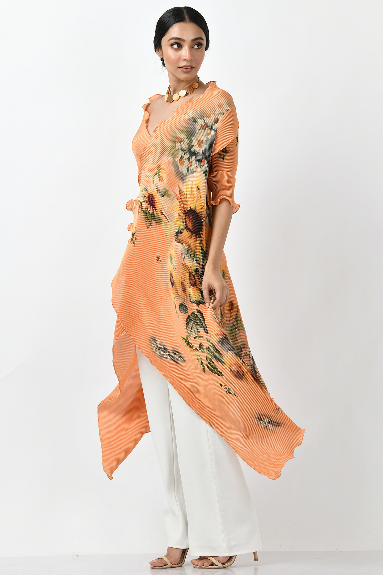 Mango Sunflower Printed Wrap by Kiran Uttam Ghosh at Pernia's Pop Up Shop