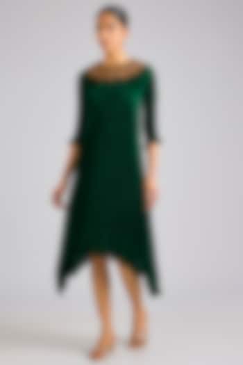 Emerald Green Polyester Kurta by Kiran Uttam Ghosh at Pernia's Pop Up Shop