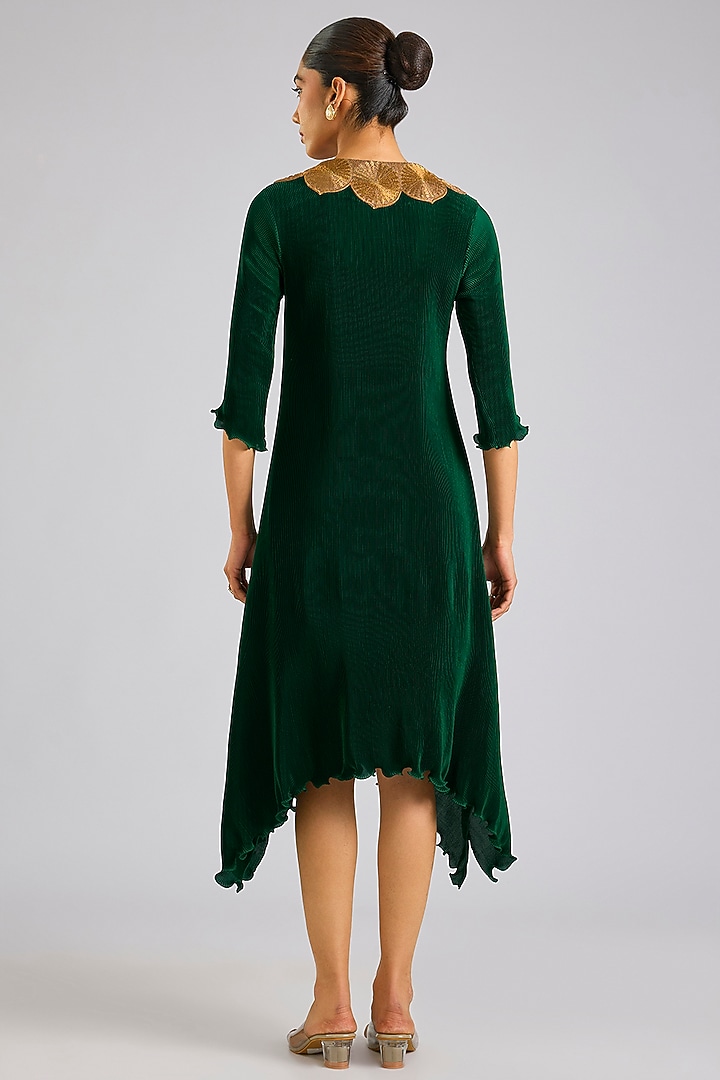 Emerald Green Polyester Kurta by Kiran Uttam Ghosh at Pernia's Pop Up Shop