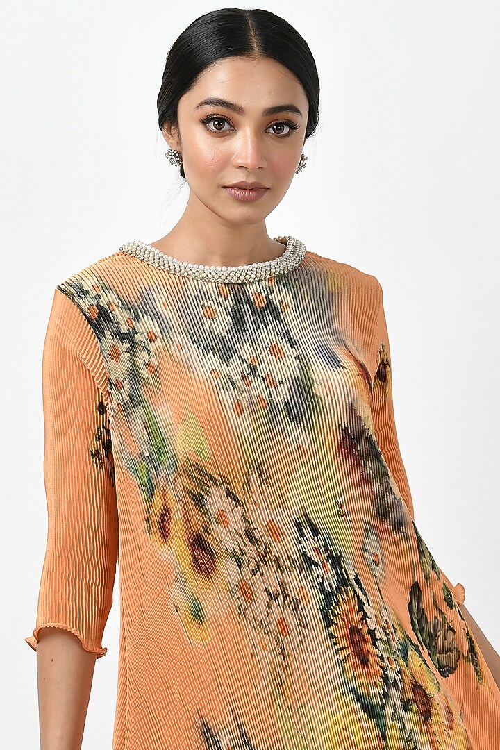 Mango Printed & Embroidered Kaftan by Kiran Uttam Ghosh at Pernia's Pop Up Shop