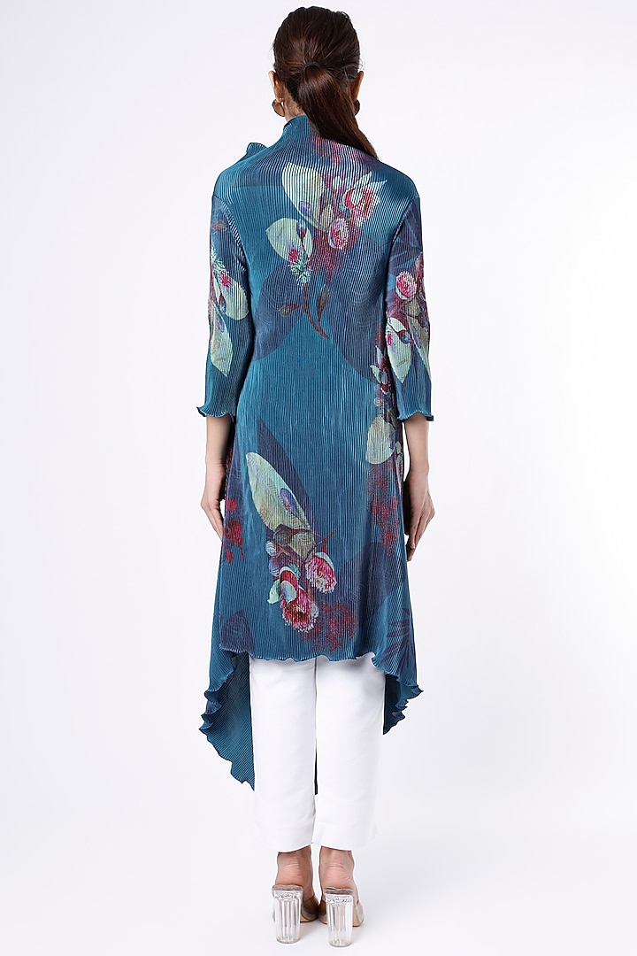 Navy Printed Wrap by Kiran Uttam Ghosh at Pernia's Pop Up Shop