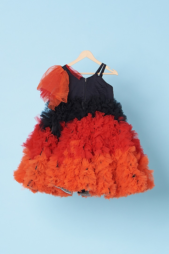 Red & Black Embellished Gown For Girls by Kulreeti at Pernia's Pop Up Shop