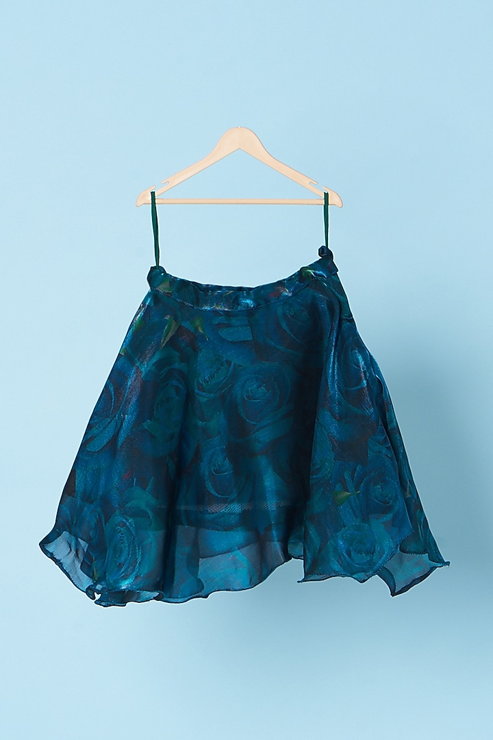Bottle Green Printed Lehenga Set For Girls by Kulreeti at Pernia's Pop Up Shop