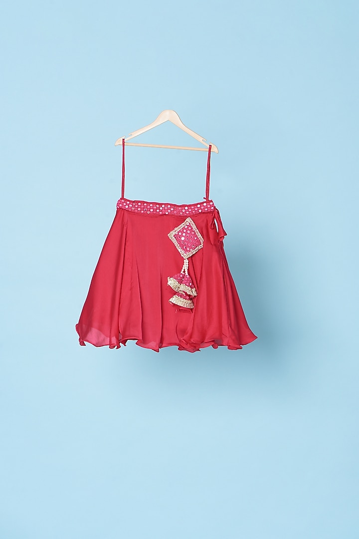 Pink Embellished Lehenga Set For Girls by Kulreeti at Pernia's Pop Up Shop