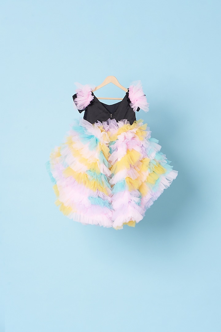 Multi-Coloured Embroidered Dress For Girls by Kulreeti at Pernia's Pop Up Shop