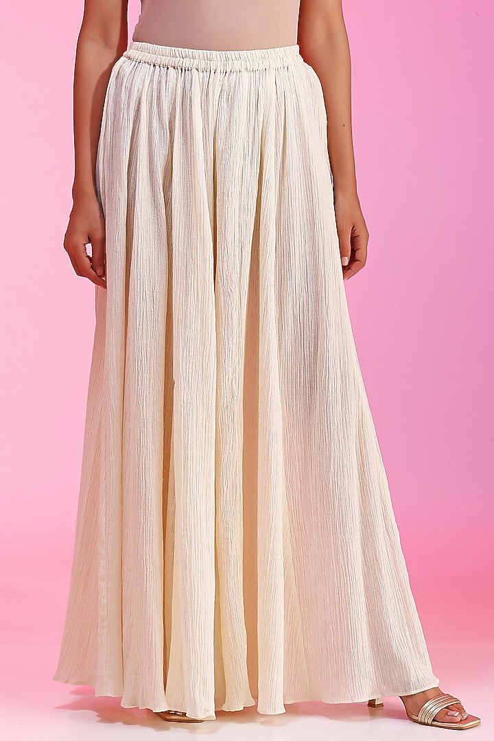 Ivory Modal Embroidered Kurta Set by Kudi Pataka Designs  at Pernia's Pop Up Shop