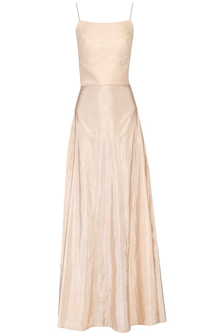 Grey Net Sequin Hand Embroidered Gown For Girls by Mini Pataka by Kudi Pataka Designs at Pernia's Pop Up Shop