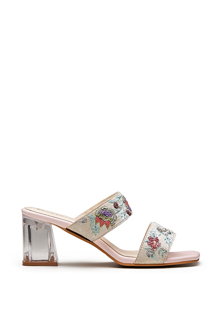 Multi-Colored Vegan Leather Embroidered Heels by Kurrbat at Pernia's Pop Up Shop