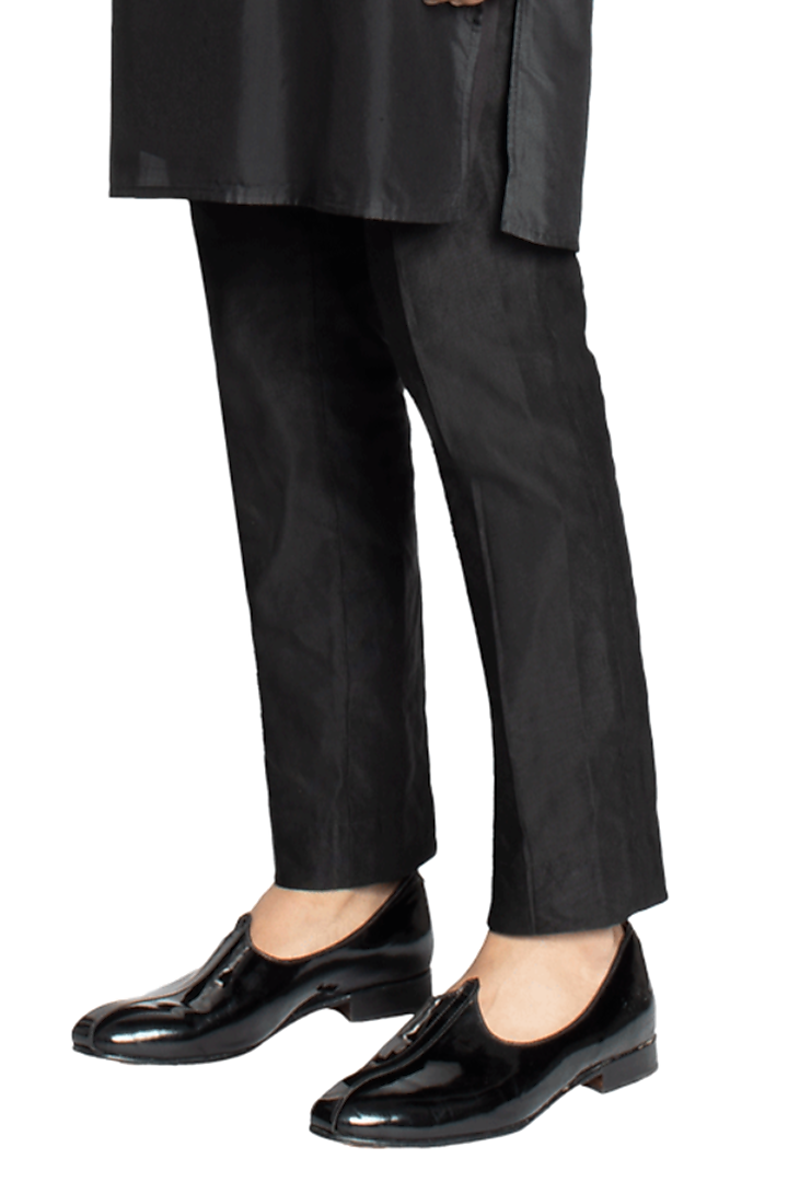 Black Linen Satin Kurta by Kunal Rawal at Pernia's Pop Up Shop
