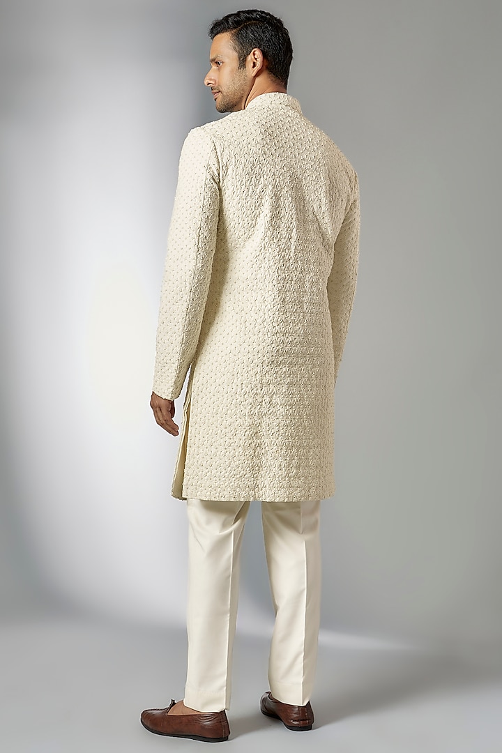 Black Linen Satin Kurta by Kunal Rawal at Pernia's Pop Up Shop
