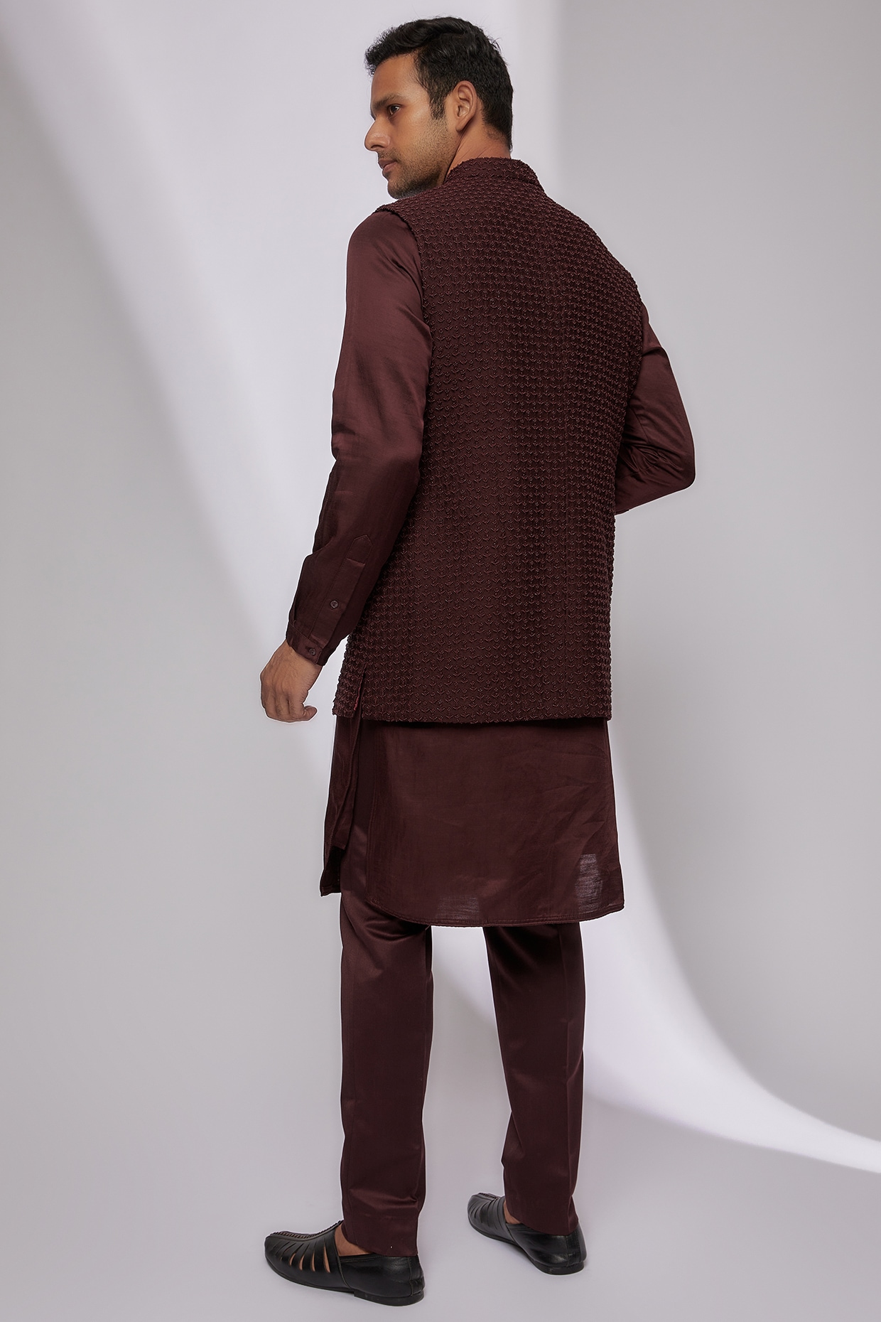 Buy Royal Heritage Dupion Silk Maroon Kurta Pyjama and Nehru Jacket set  Online at Low Prices in India - Paytmmall.com