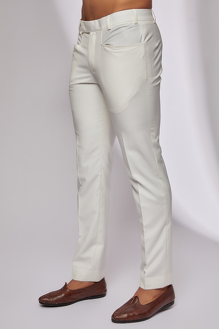 Vanilla White Suiting Embroidered Groom Sherwani Set by Kunal Rawal at Pernia's Pop Up Shop