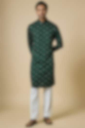 Emerald Green Suiting Kurta by Kunal Rawal at Pernia's Pop Up Shop