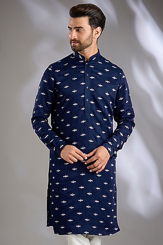 Cobalt Suiting Kurta by Kunal Rawal