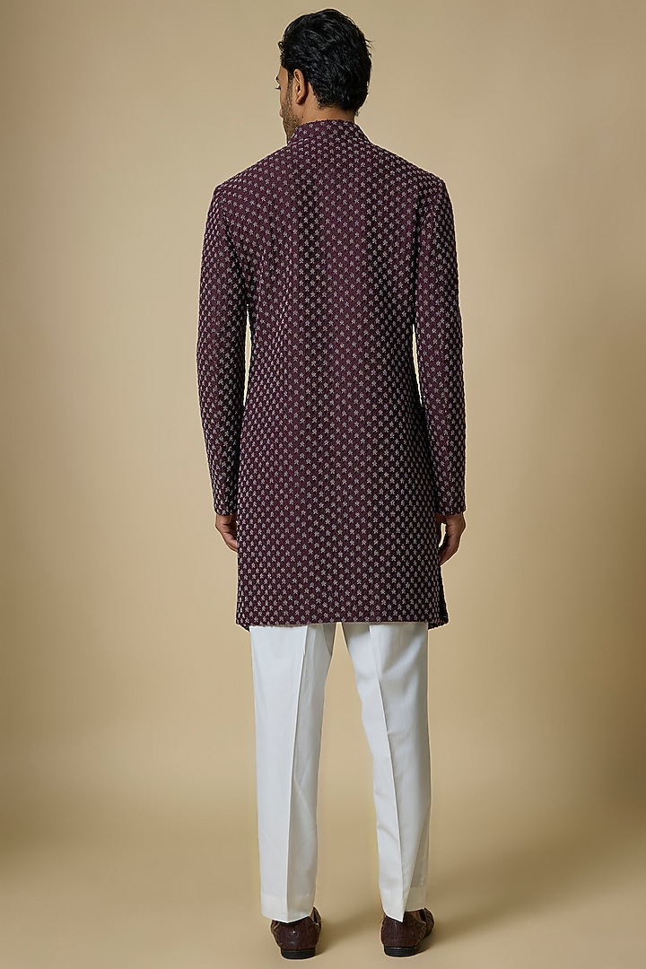 Wine Suiting Groom Indowestern by Kunal Rawal at Pernia's Pop Up Shop