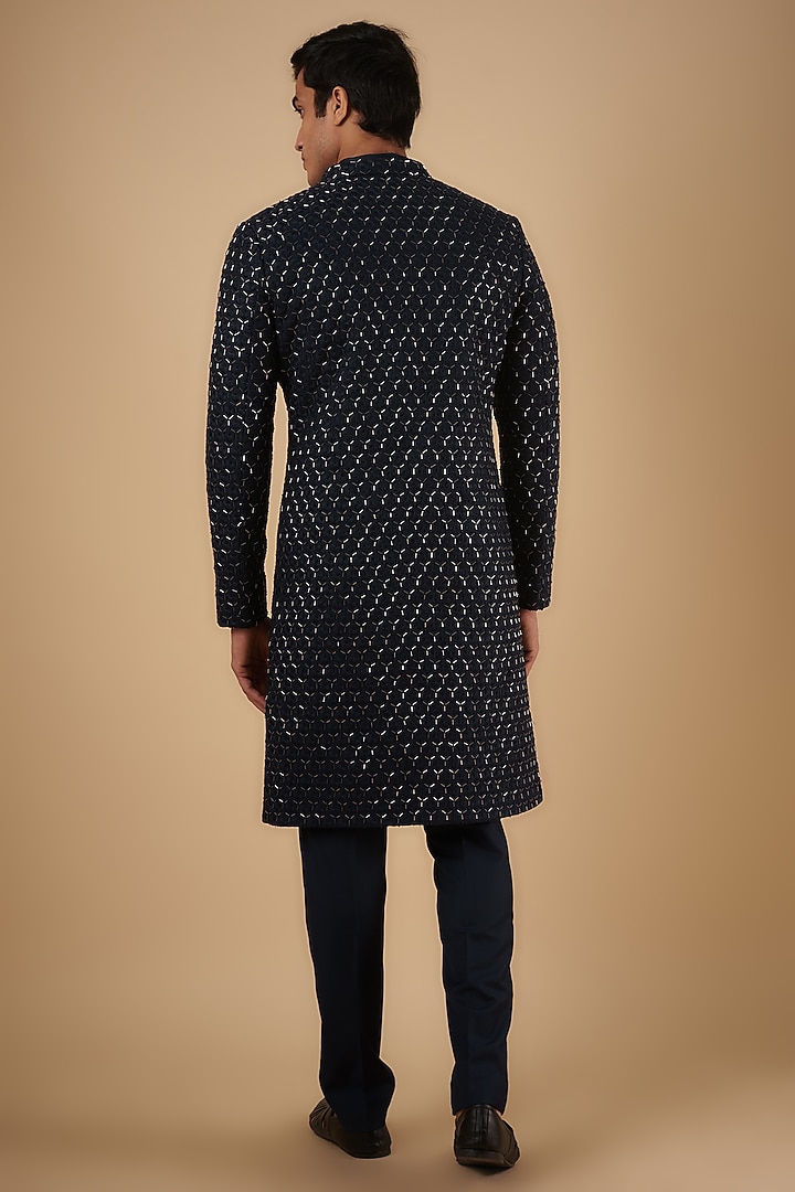 Beige Suiting Embroidered Sherwani by Kunal Rawal at Pernia's Pop Up Shop