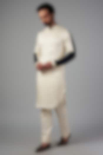 Vanilla Linen Satin Kurta by Kunal Rawal