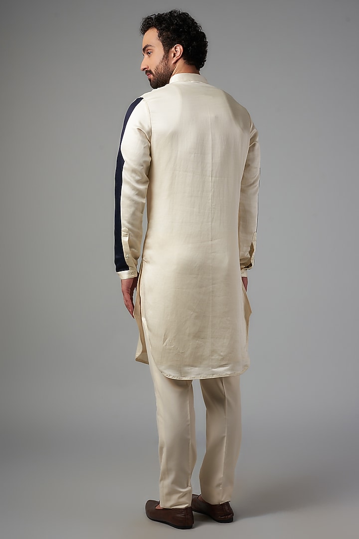 Vanilla Linen Satin Kurta by Kunal Rawal at Pernia's Pop Up Shop