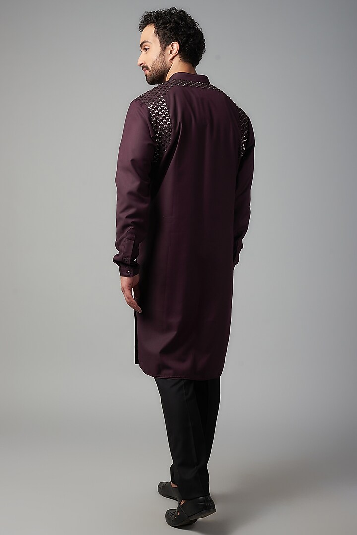 Wine Suiting Kurta by Kunal Rawal at Pernia's Pop Up Shop