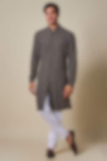 Grey Silk Kurta by Kunal Rawal