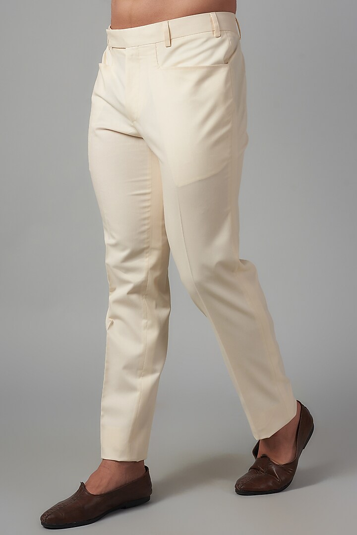 Vanilla & Gold Embroidered Nehru Jacket Set by Kunal Rawal at Pernia's Pop Up Shop