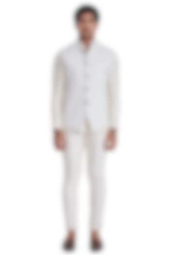 Vanilla White Sleeveless Jacket by Kunal Rawal