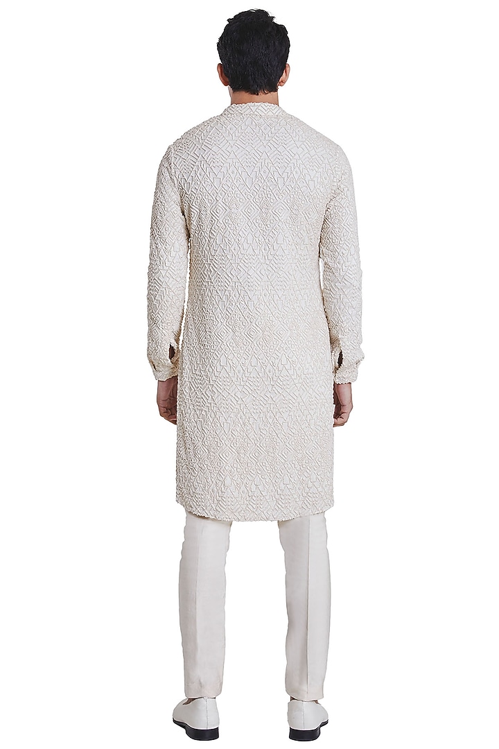 Vanilla White Viscose Kurta by Kunal Rawal at Pernia's Pop Up Shop