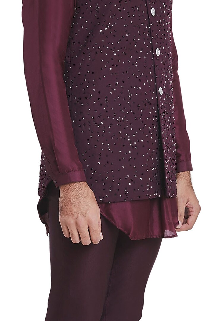 Wine Suiting Jacket by Kunal Rawal at Pernia's Pop Up Shop