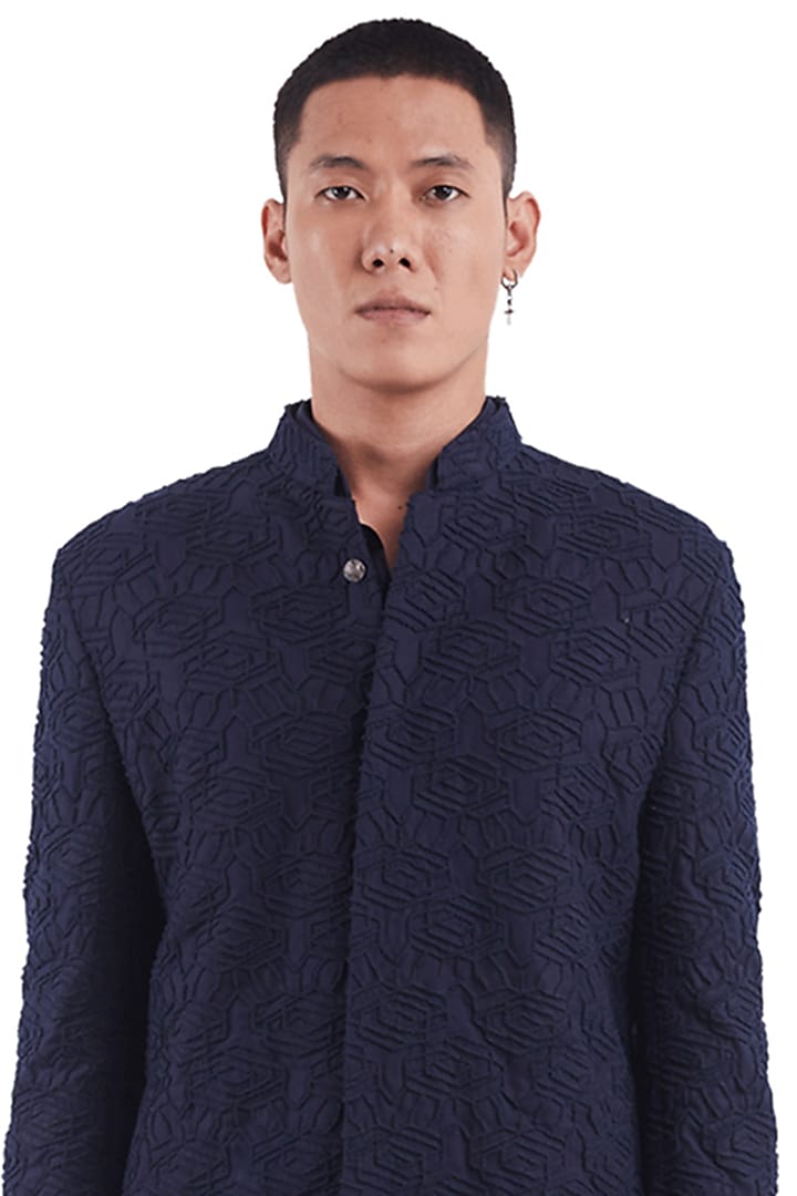 Navy Suiting Groom Sherwani by Kunal Rawal at Pernia's Pop Up Shop