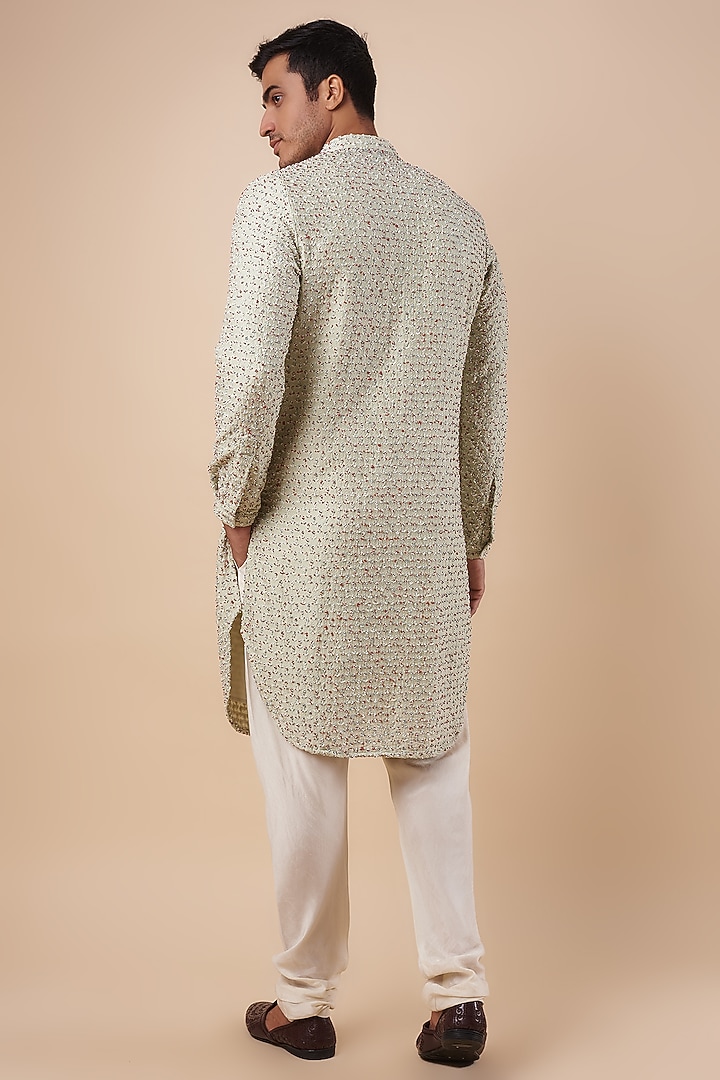 Multi-Colored Viscose Bead Embroidered Kurta by Kunal Rawal at Pernia's Pop Up Shop