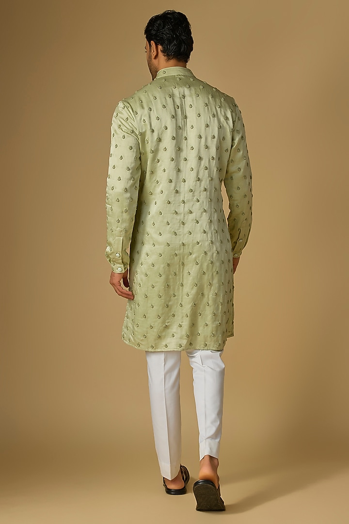 Mint Green Viscose Kurta by Kunal Rawal at Pernia's Pop Up Shop